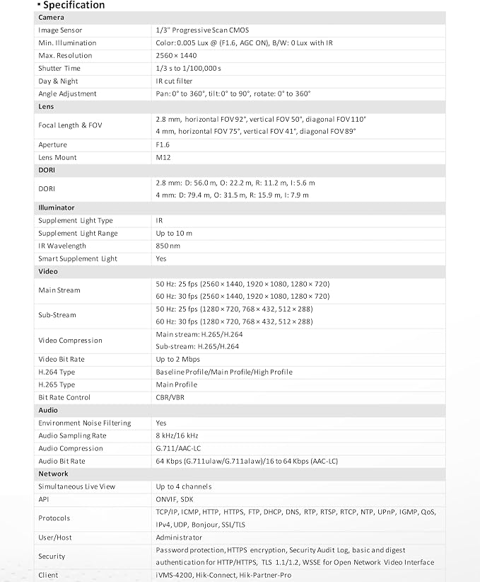 DS-2CD2443G2-IW 4MP Home Security Camera Indoor, Human Body Detection Cube - Image 4