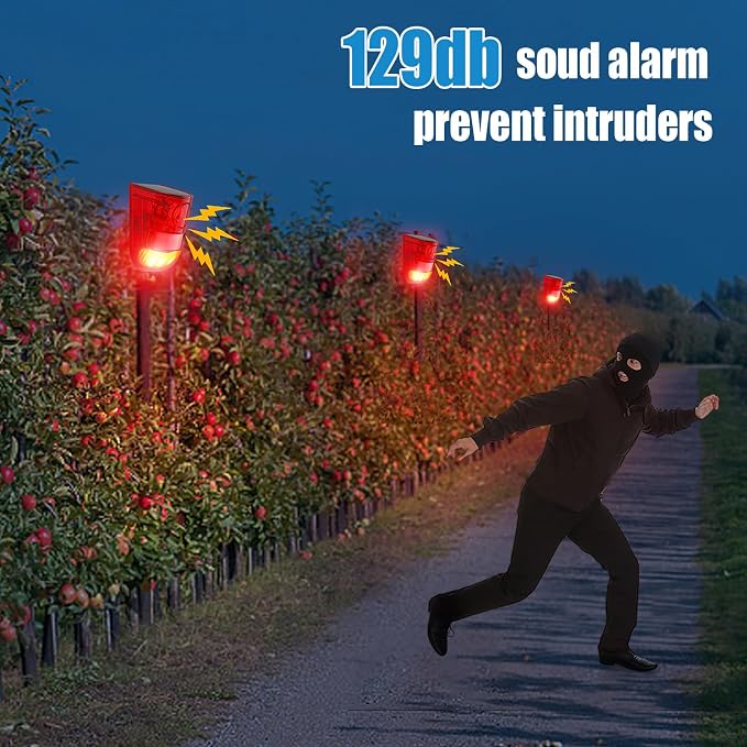 Qualirey Solar Sound and Light Alarm Motion Sensor 129db Outdoor Security Siren - Image 6