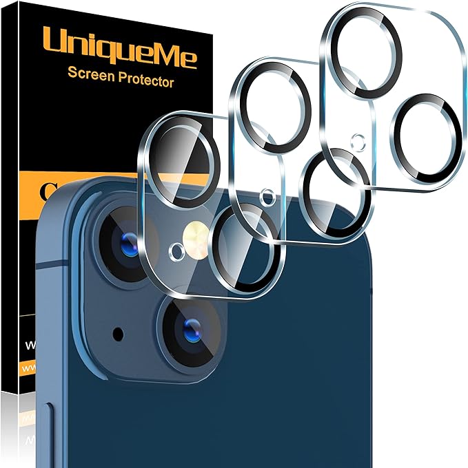 UniqueMe for iPhone 13 / iPhone 13 Mini Camera Lens Protector, Tempered Glass by UniqueMe