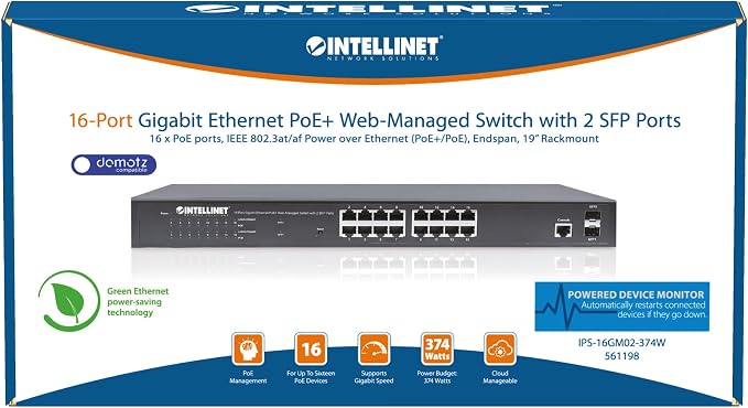 Intellinet 16 Port Gigabit Managed PoE Switch - Image 9