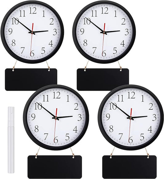 Silent Wall Clocks with Chalkboards and Marker, Battery Operated Round Multi by Tianxunewtig