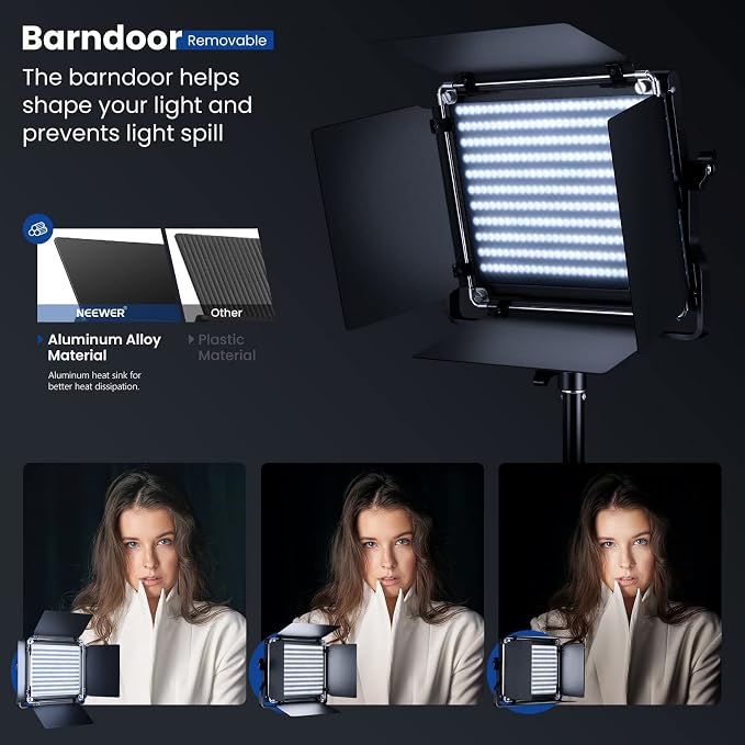 NEEWER 2 Pack Bi Color 660 LED Video Light and Stand Kit: 3200-5600K CRI 96+ - Image 3