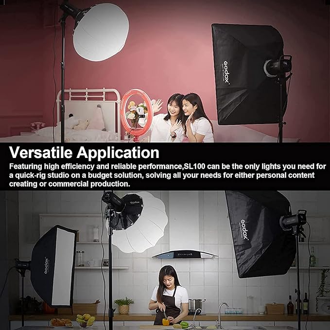 Godox SL100D LED Video Light, 100W TLCI≥97 CRI≥96, 5600K Continuous Lighting - Image 6