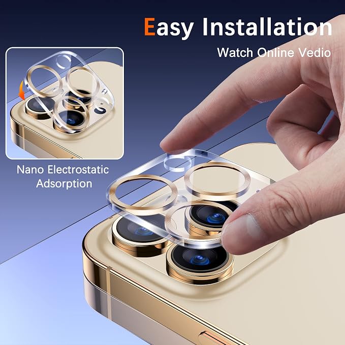 UniqueMe Compatible with iPhone 12 Pro Max 6.7" Camera Lens Protector Tempered - Image 6