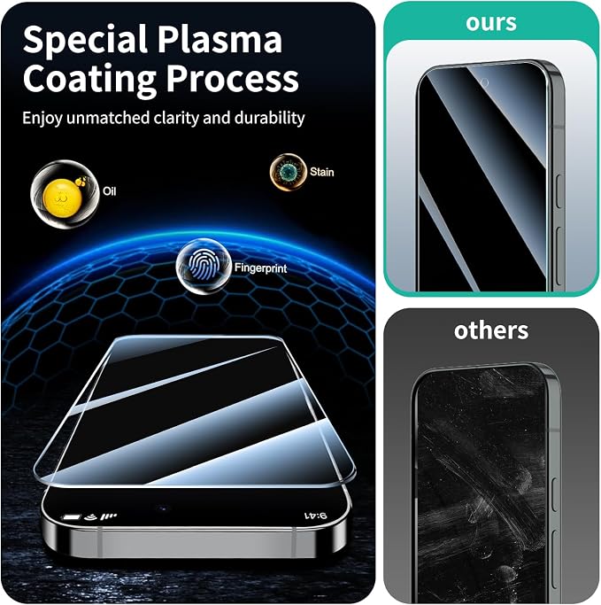 3+3+1-Pack, Privacy Screen Protector and Camera Lens Protector - Image 7