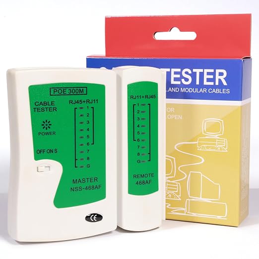 Network Cable Tester for RJ45 & RJ11 & RJ12, Ethernet LAN Cable Tester for Cat5 by HIIJA