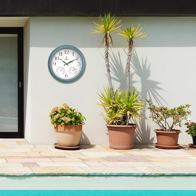 18 inch Outdoor Clocks for Patio Large Waterproof - Image 7