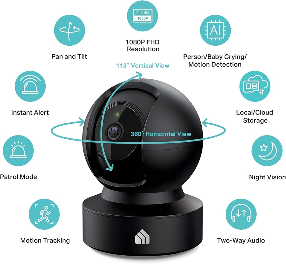 Kasa 1080p Indoor Pan/Tilt Wired Security Camera - Image 2