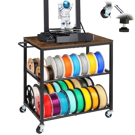3D Printer Stand with Filament Storage Rack, Sturdy Wooden 3D Printer Table by EnigmaSoul