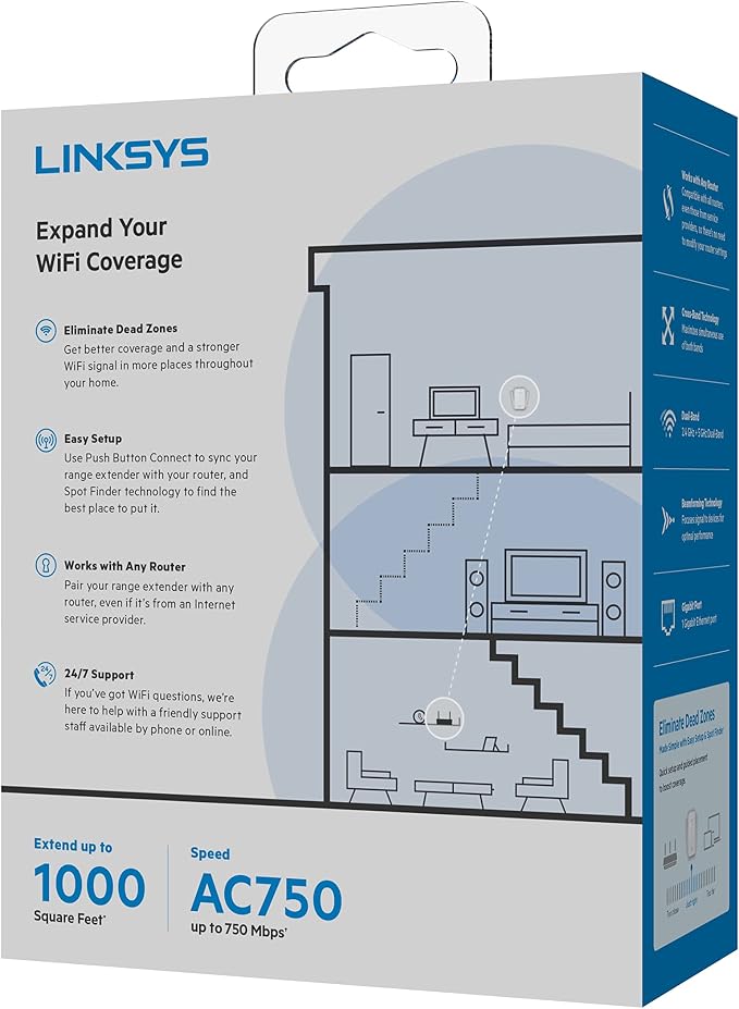 Linksys WiFi Extender, WiFi 5 Range Booster, Dual-Band Booster, 000 Sq. ft - Image 6