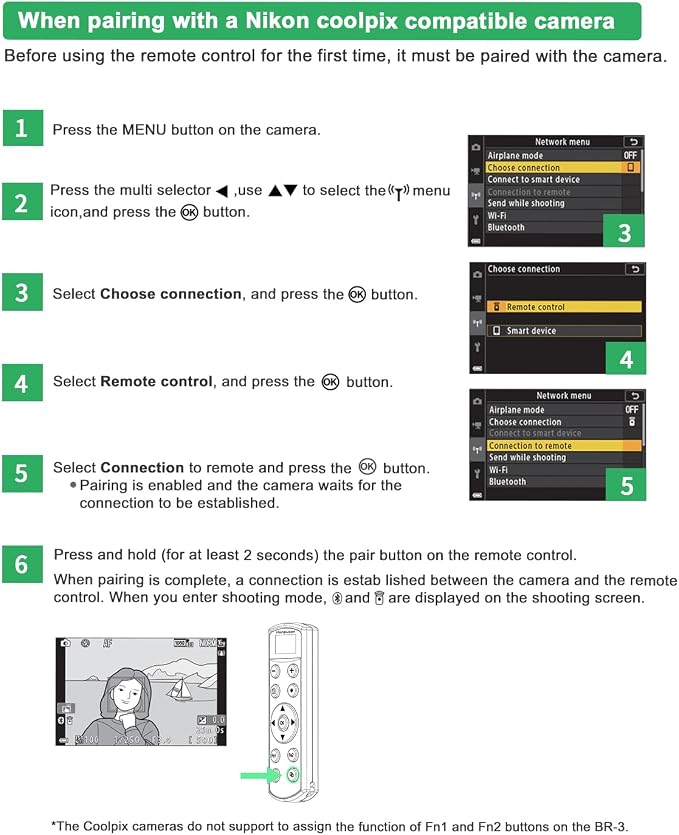 for Nikon Camera Remote Control, Hanpusen Rechargeable Wireless Shutter Release - Image 9