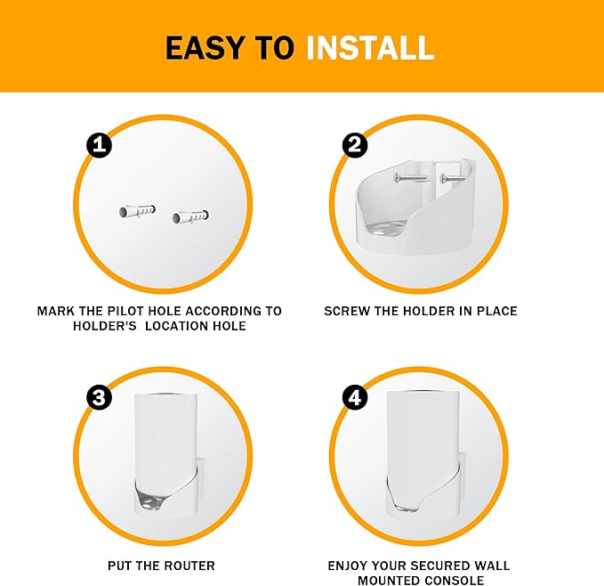 Wall Mount for TP-Link Deco X68/XE75/AXE5300 Mesh Wi-Fi 6 System, Space-Saving - Image 5