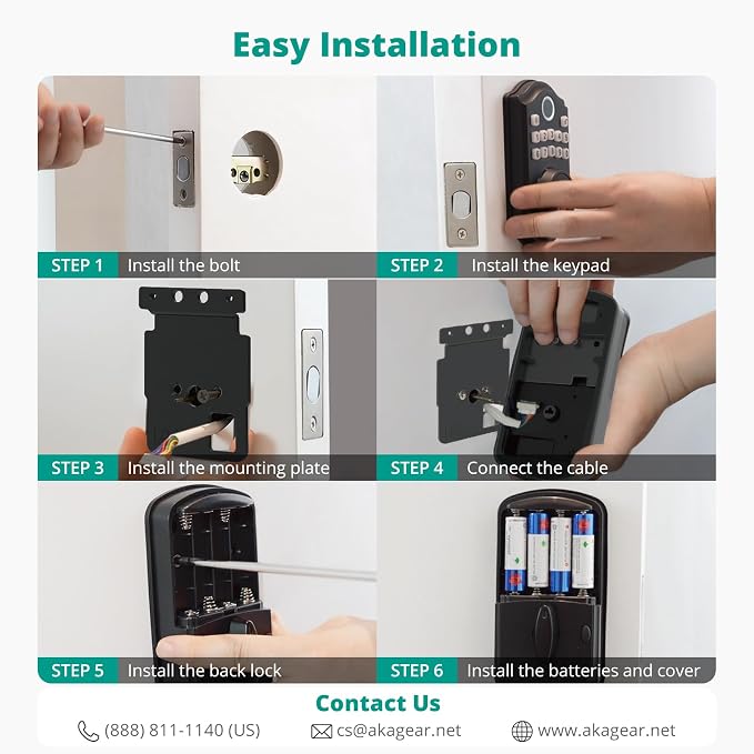 AkaGear DS10 Pro Keyless Entry Door Lock - Image 9