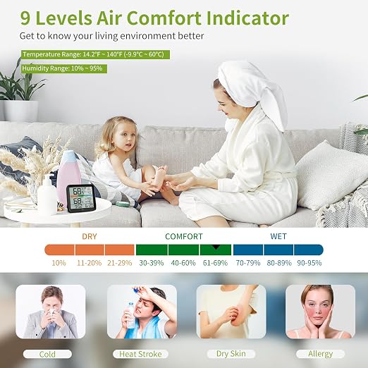 Indoor Thermometer Room Temperature Home Hygrometer Humidity Gauge, Accurate - Image 6