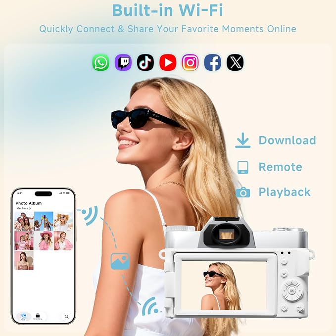 6K Digital Camera for Photography Autofocus, 2026 Upgraded WiFi Vlogging Camera - Image 4