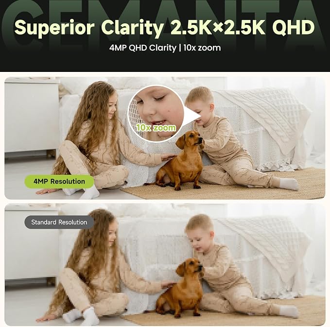 4MP Security Camera Indoor, Free Cloud Storage, Dual-Len Baby & Pet Cam - Image 4