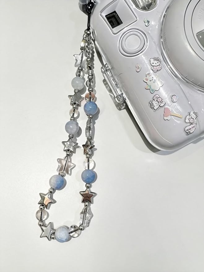 2 Pcs Phone Charm Strap Hand Wrist Strap Camera Lanyard Pearl Beaded Cute Chain - Image 5