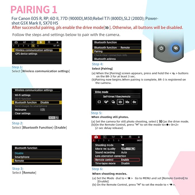 for Canon Rechargeable Camera Remote Control, Wireless Shutter Release - Image 7
