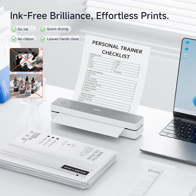 HPRT Portable Thermal Printer-Inkless Printer, Supports Thermal Paper&Labels - Image 5