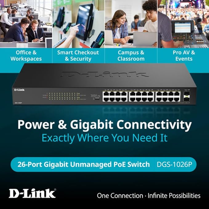 D-Link 24-Port Gigabit PoE+ Unmanaged Switch - Image 5