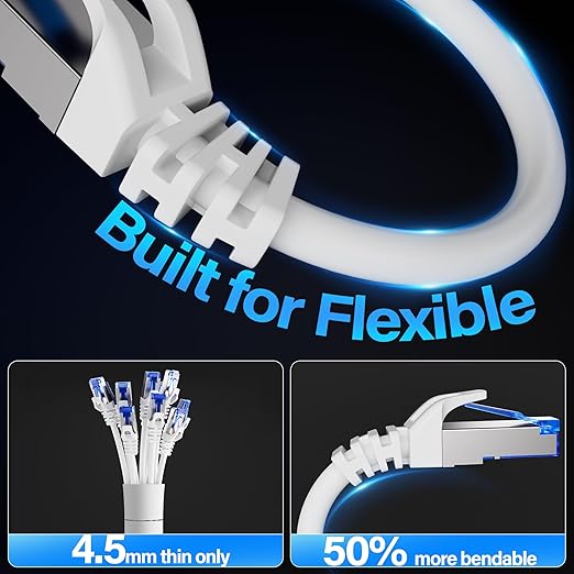 Cat6A Ethernet Cable Shielded 10Gbps 5 ft, Slim Shielded Ethernet Cable Cat 6 - Image 4