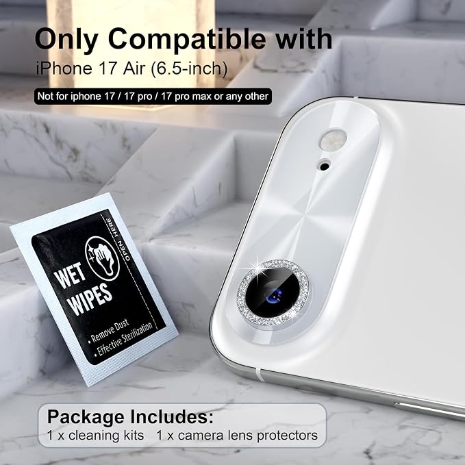 Choiche Compatible for iPhone 17 Air Camera Lens Protector, Bling Camera Cover - Image 2