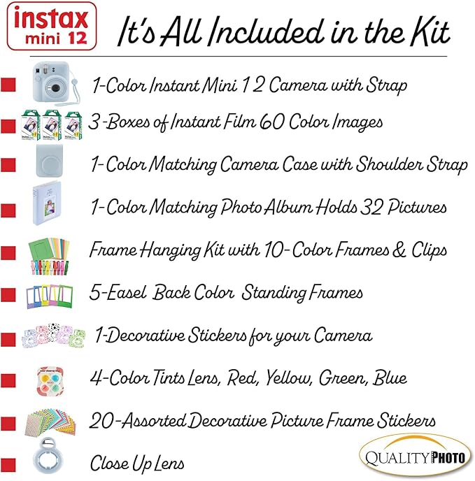 Fujifilm Instax Mini 12 Instant Camera + 60 Photo Prints + Quality Photo Value - Image 3