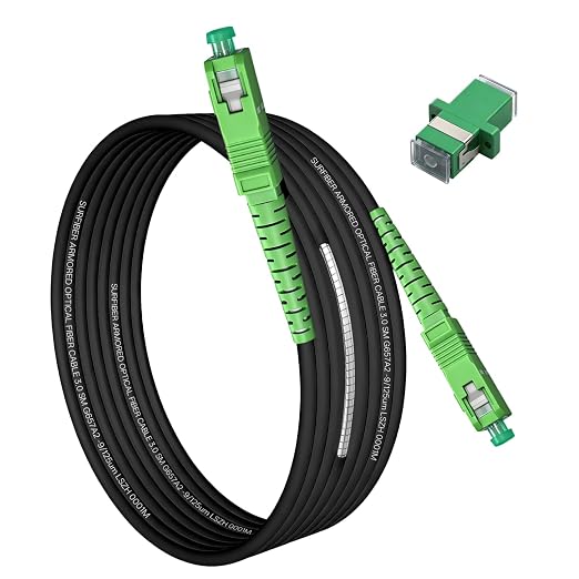 Armored SC/APC to SC/APC Fiber Optic Internet Cable 3.0mm G657A2, Pet-Proof by Unknown