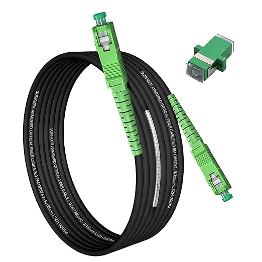 Armored SC/APC to SC/APC Fiber Optic Internet Cable 3.0mm G657A2, Pet-Proof by Unknown