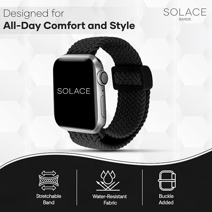 Solace Bands Imperium Adapt Wide Adjustable Nylon Braided Watch Band - Image 9