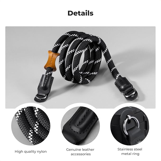 K&F CONCEPT Camera Neck Strap, 100cm Nylon Rope Camera Shoulder Strap - Image 5