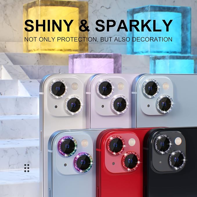 Choiche Compatible for iPhone 14 /iPhone 14 Plus Camera Lens Protector Bling - Image 7