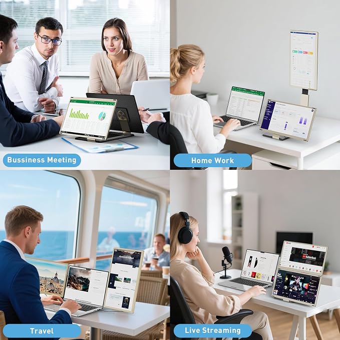KEFEYA Laptop Screen Extender 15.6", FHD 1080P Portable Triple Monitor - Image 9