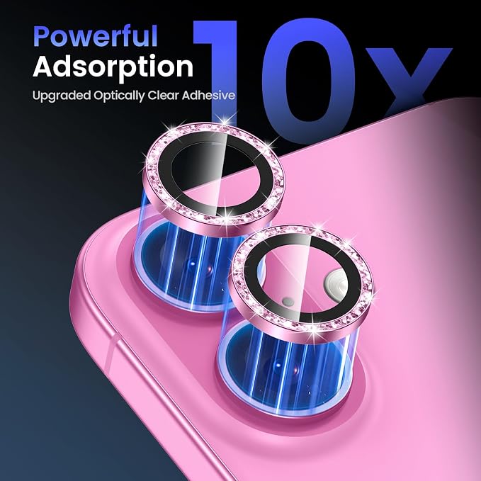 Tensea for iPhone 16 / iPhone 16 Plus Camera Lens Protector, 9H Tempered Glass - Image 6
