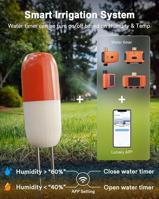 Lumary Wireless WiFi Moisture/Temperature Soil Meter, 2 in 1 Real-time Monitor - Image 2