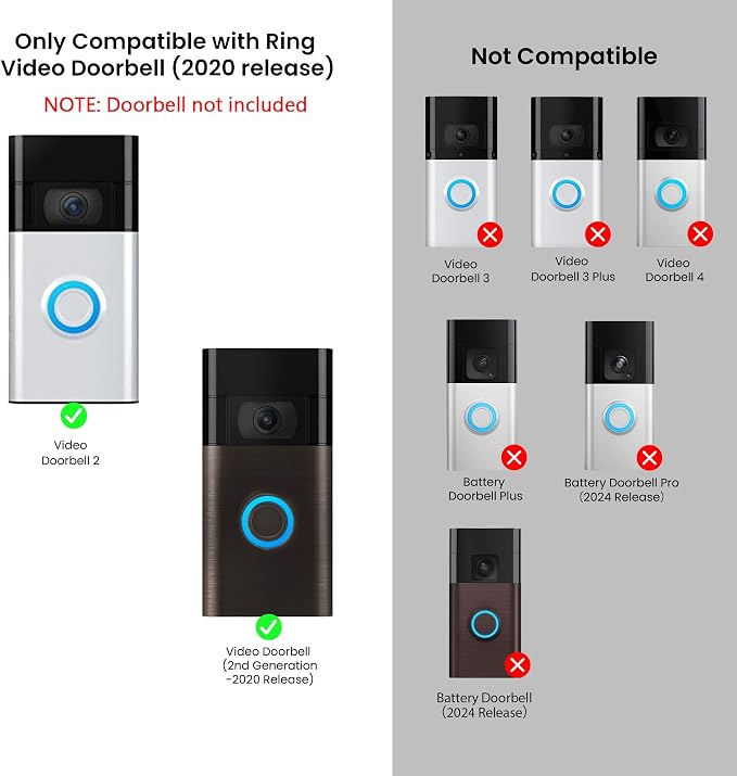 No-Drill Adhesive Doorbell Mount Compatible - Image 2