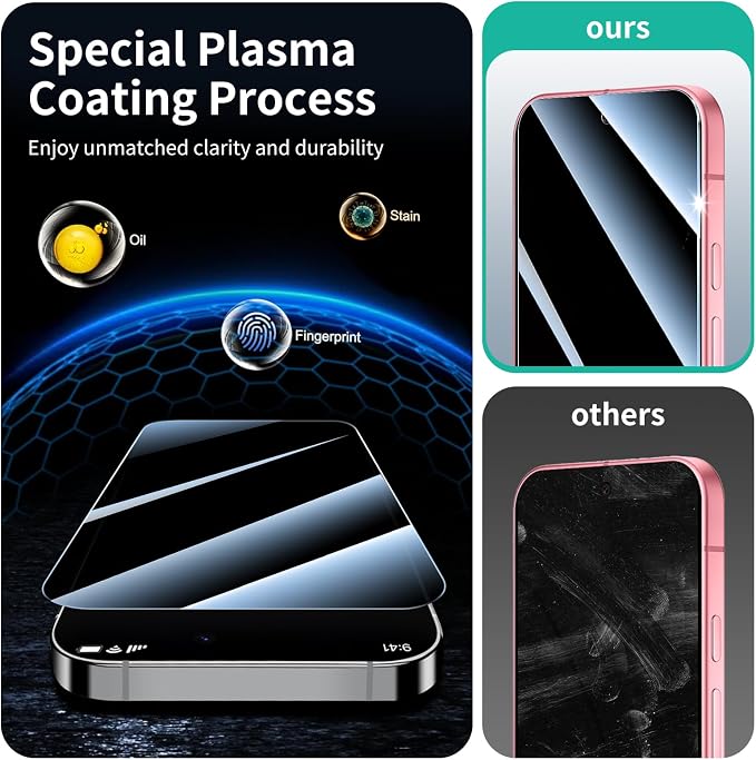 3+3+1-Pack, Privacy Screen Protector and Camera Lens Protector - Image 7