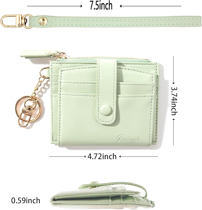 Keychain Wallet Wristlet Small Credit Card Holder Bracelet Key Chain Purse - Image 2