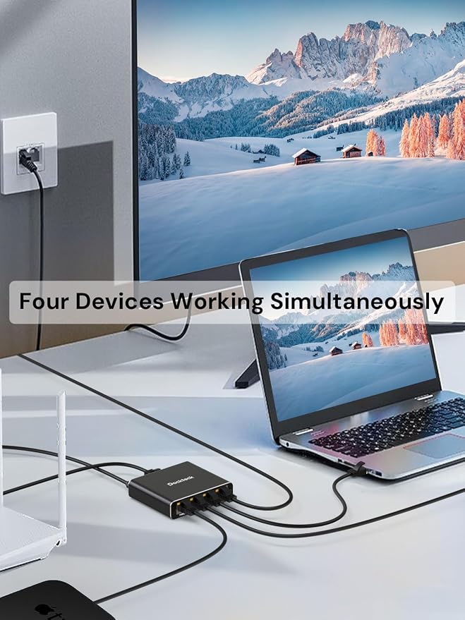 Ethernet Splitter 1 to 4 1000Mbps, Dockteck Internet Cable Splitter 1 in 4 Out - Image 5