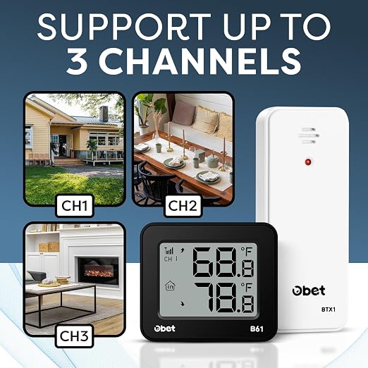 OBET Indoor Outdoor Thermometer Wireless Outdoor Thermometer Digital - Image 2