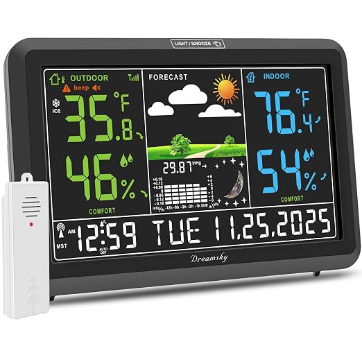 DreamSky Weather Station Indoor Outdoor Thermometer Wireless by DreamSky