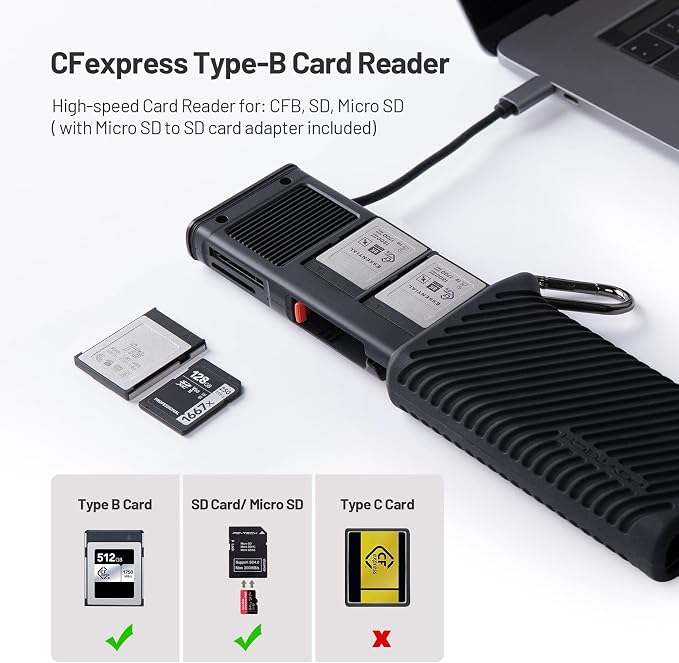 PGYTECH CreateMate USB 3.2 CFexpress Type B Card Reader 10Gbps, CFexpress Type - Image 2