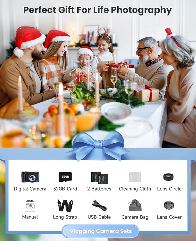 4K Digital Camera for Photography, WiFi Autofocus 64MP Vlogging Camera for - Image 7