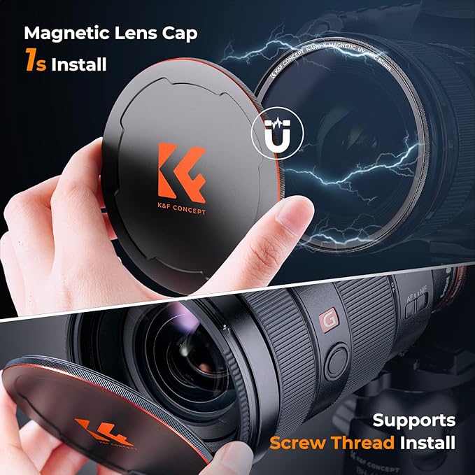 K&F CONCEPT 58mm Magnetic MC UV Lens Protection Filter + Lens Filter Cap - Image 6