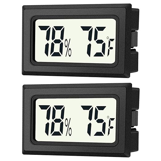 JEDEW 2 Pack Mini Digital Hygrometer Thermometer Gauge, Indoor Outdoor by JEDEW