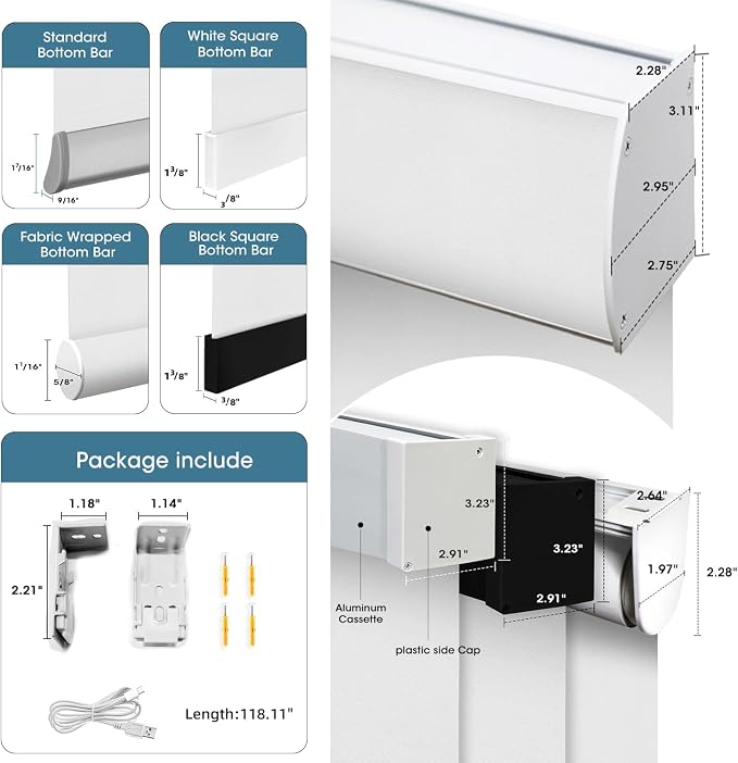 SmartWings Motorized 100% Blackout Shades Blinds, Custom Size, Cordless Window - Image 6
