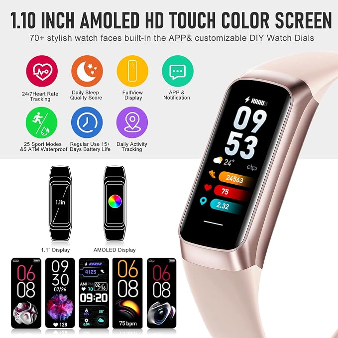 Fitness Tracker with 24/7 Heart Rate, Health Tracker with Step Counter Calories - Image 2