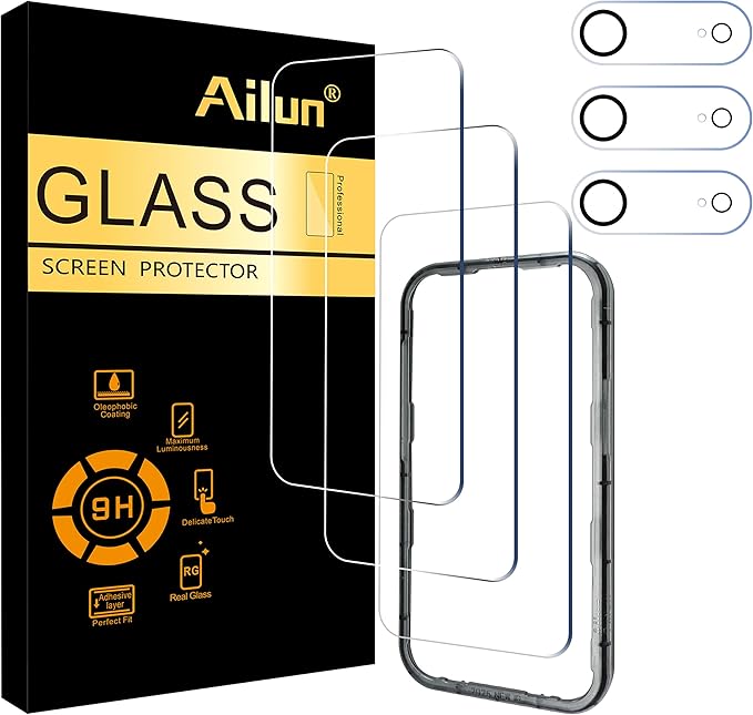 Ailun 3 Pack Screen Protector for iPhone Air + 3 Pack Camera Lens Protector by Ailun