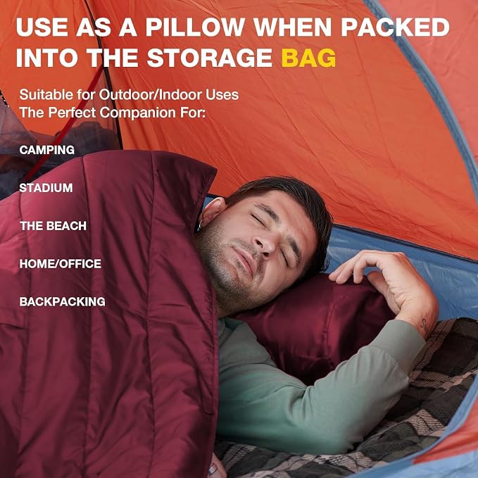 DUKUSEEK Outdoor Wearable Camping Blanket, Large Packable Backpacking Hooded - Image 6