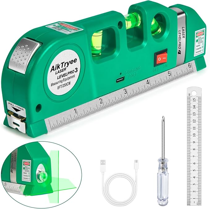 Level Tool Laser Level Leveler tool Cross Line Vertical and Horizontal Line by AikTryee